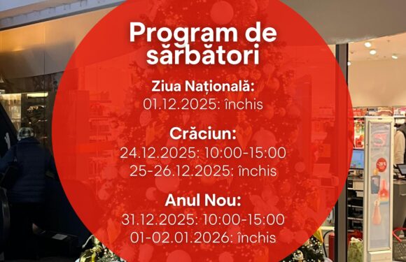 Program pentru luna decembrie 2025